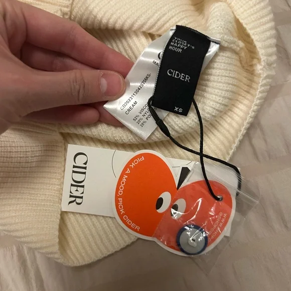 NWT - CIDER Knit Sweater Polo Collar with Buttons and Blue Stripes - XS - Picture 8 of 8